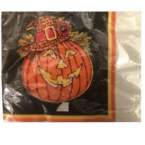 New Vintage Halloween Pumpkin Scarecrow Paper Napkins